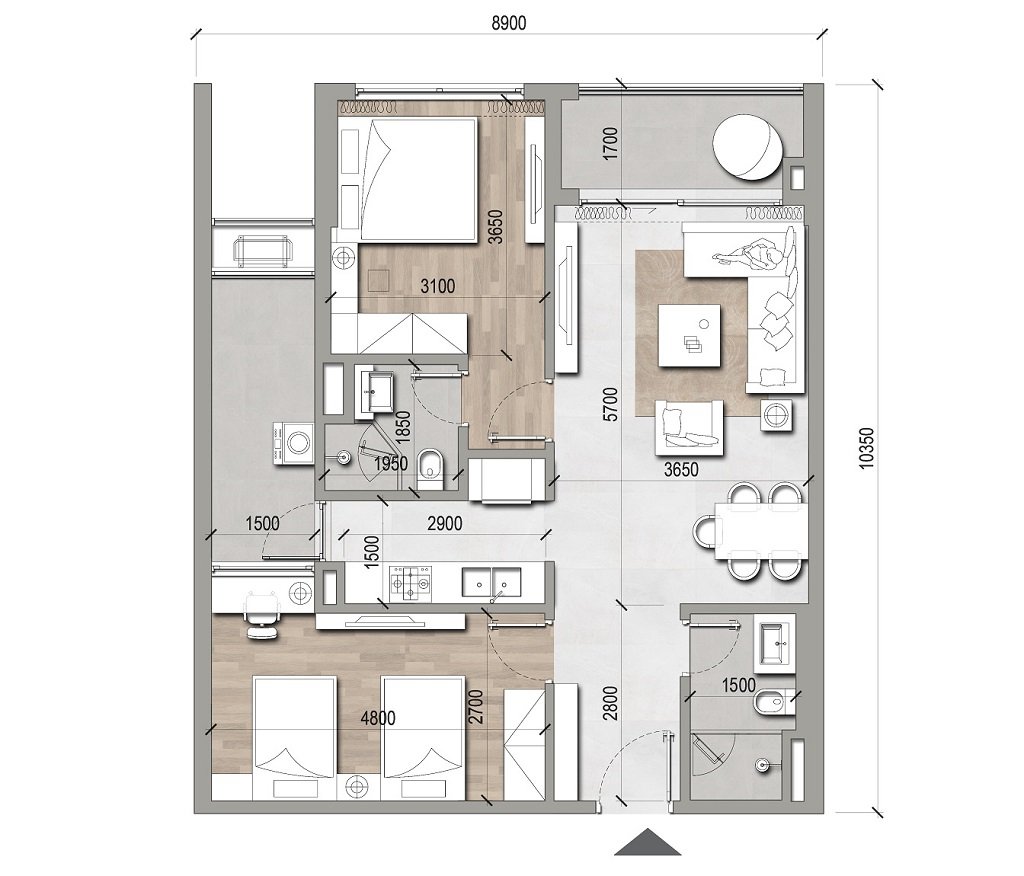 Hà Nội Melody Residences 10 VFLINVEST - Tư Vấn Đầu Tư BĐS Cao Cấp Chuyên Nghiệp & Hiệu Quả Nhất thiet ke can ho 2 phong ngu chung cu melody linh dam