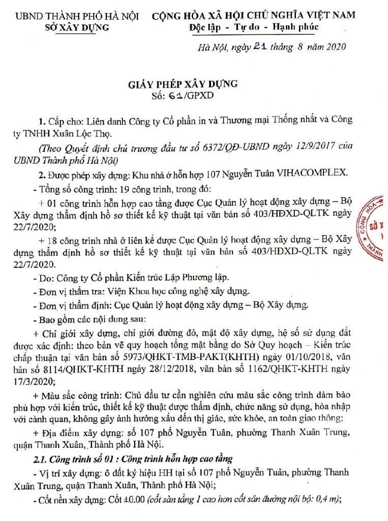 VFLINVEST - Tư Vấn Đầu Tư BĐS Cao Cấp Chuyên Nghiệp & Hiệu Quả Nhất vihacomplex via leciva giay phep xay dung